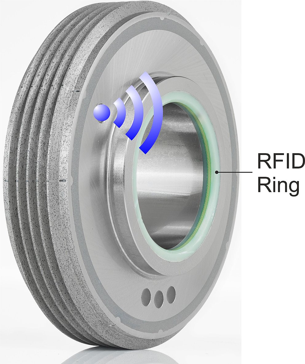 Diamantabrichtwerkzeug mit RFID-Ring